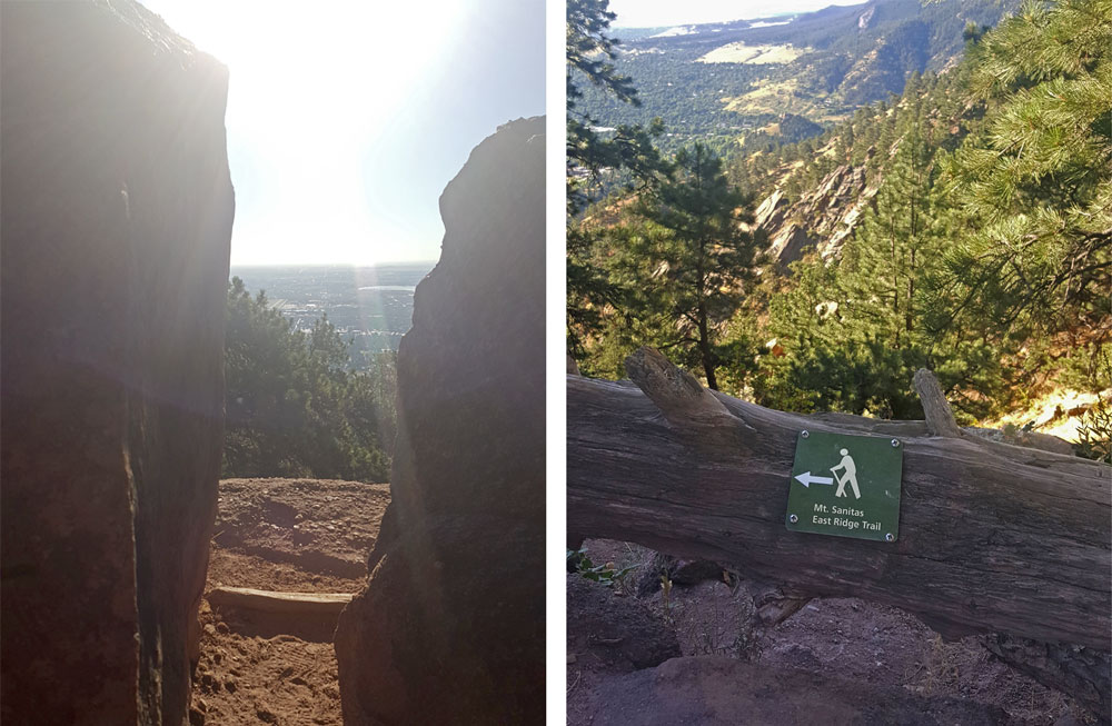 Leaving the Mount Sanitas trail towards the Sanitas Valley Trail