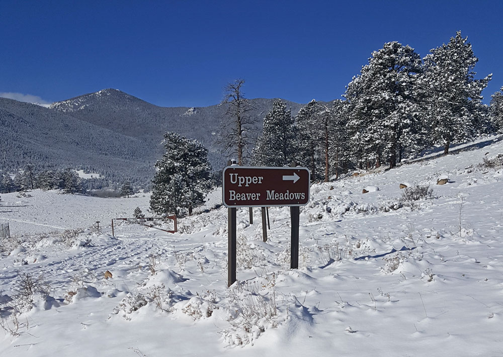 Sign to Upper Beaver Meadows
