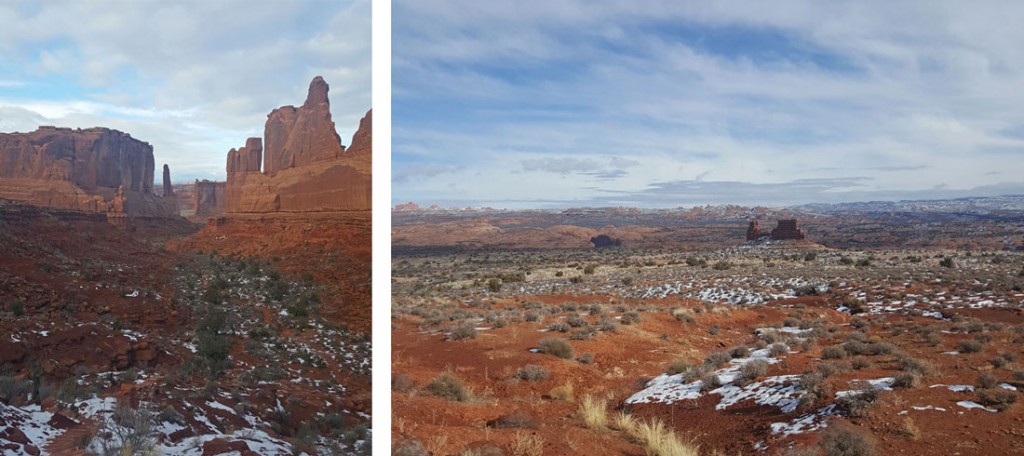 Pine Tree Arch Trail in Arches in Winter