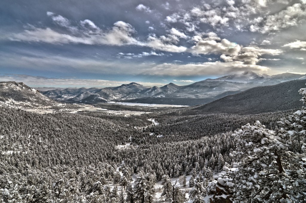 Surviving snow in the snowy mountains of Rocky Mountains National Park