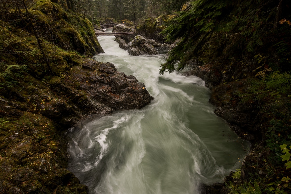 Little Qualicum Falls flowing through the canyon