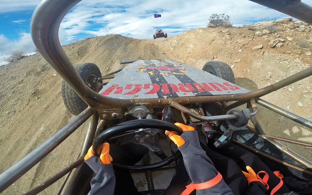 Driving a dune buggy in the dunes of las vegas