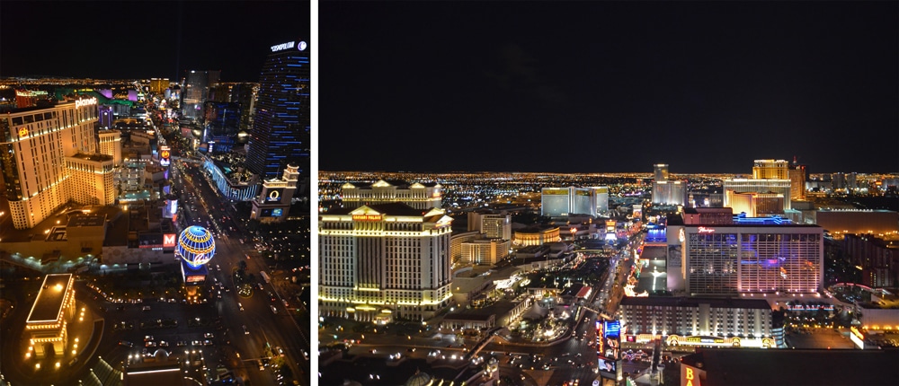 Las Vegas night views from the Eiffel Tower