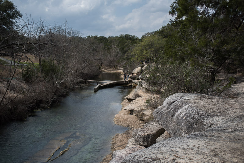 Looking up towards Jacob's Well from further down Cypress Creek