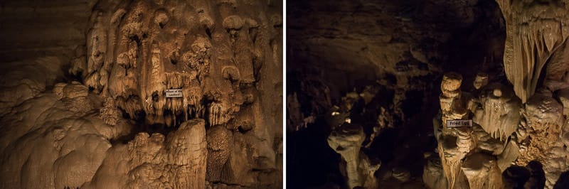 Some of the scenery in the natural bridge caverns Discovery Tour