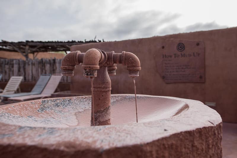 The Mud Bath fountain that you use to lather up and cover yourself in mud