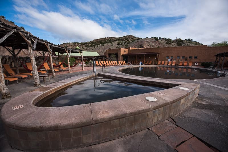 Ojo Caliente Mineral Springs & Spa on a blue sky day