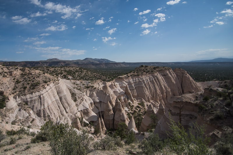 Looking down on the tent rocks slot canyon from above