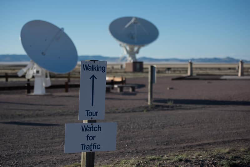 Sign directing you to the walking tour path at the very large array, new mexico