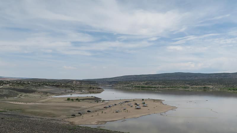 view of cochiti lake from the campground