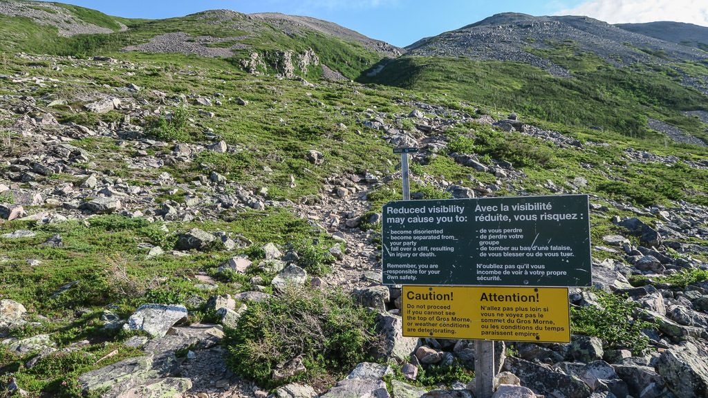 Sign with Rules for Hiking Gros Morne Mountain