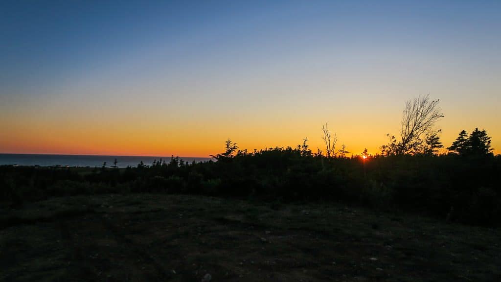 Sun setting over the Atlantic Ocean