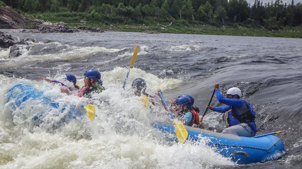 White Water rafting through the waves on the Exploits River