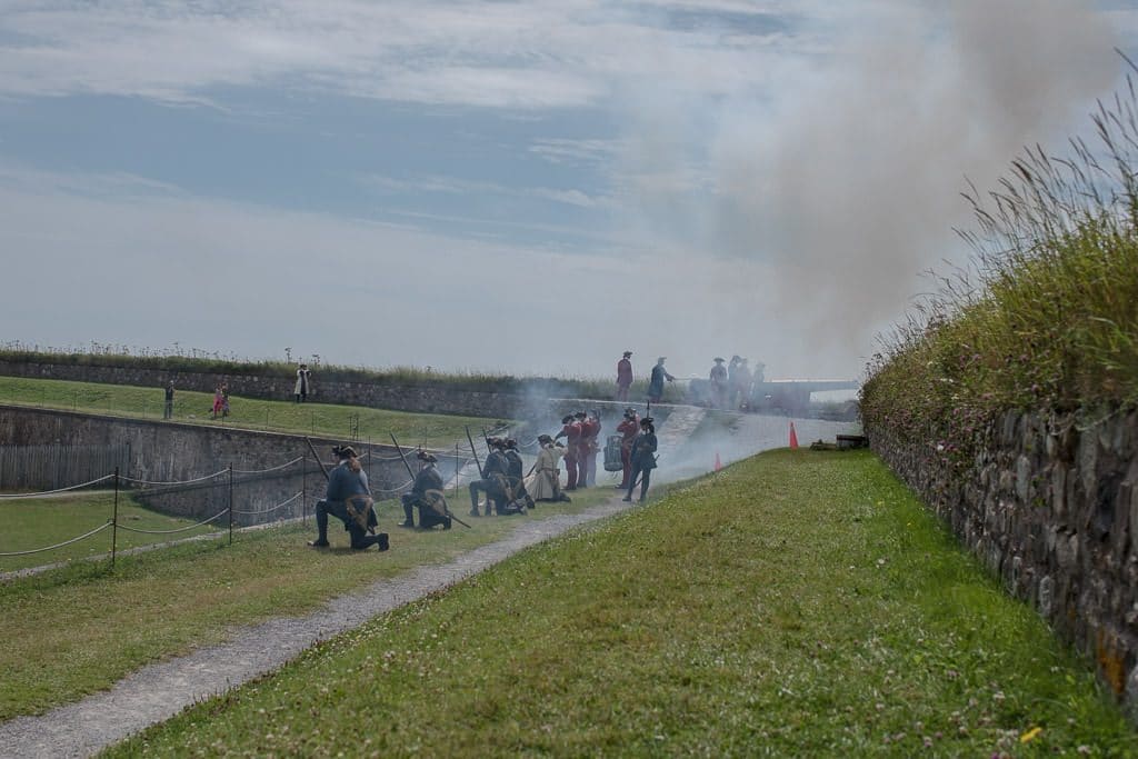 The smoke from the Cannon that Brooke just fired at the  Fortress of Louisbourg during the military pageantry
