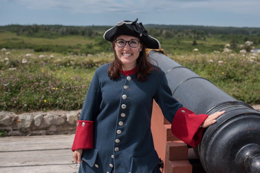 Brooke right after she fired a cannon while at Fortress of Louisbourg in Nova Scotia