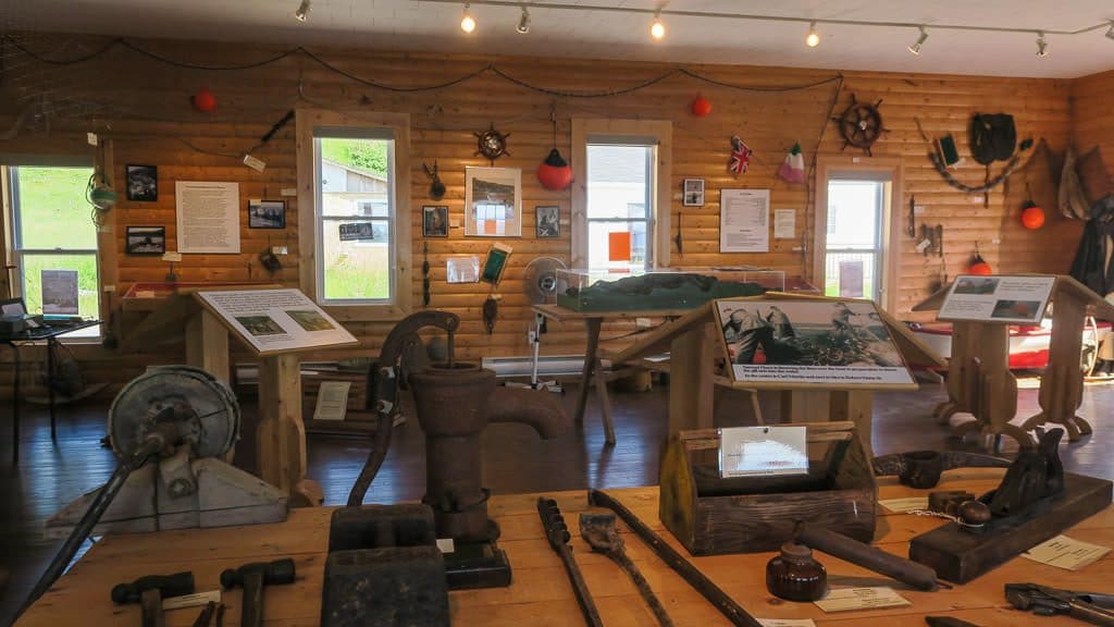 Inside the interpretive center in Trout River