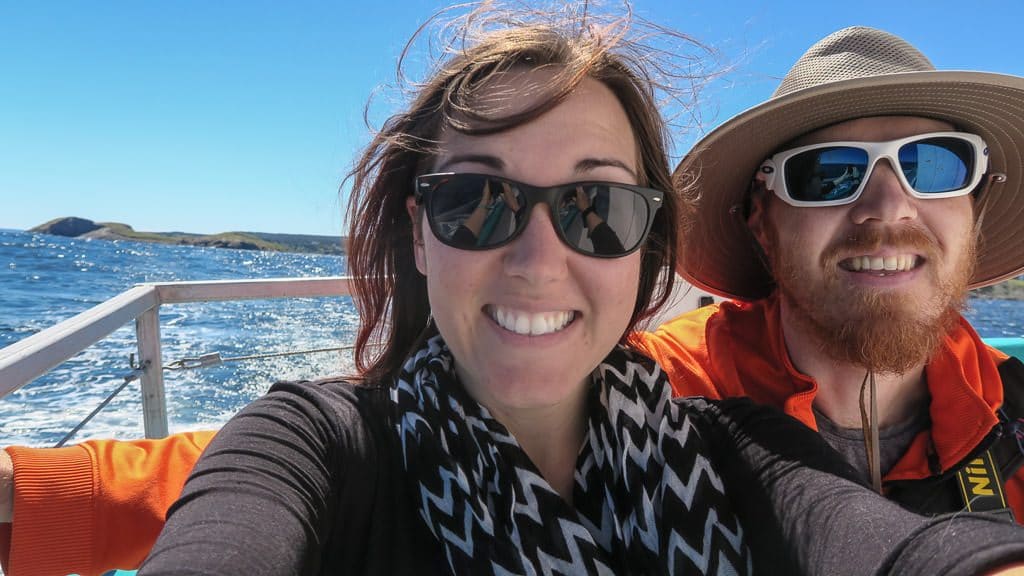 Brooke and Buddy taking a selfie on the boat 