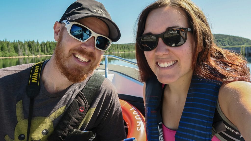 Brooke and Buddy taking a selfie on the boat