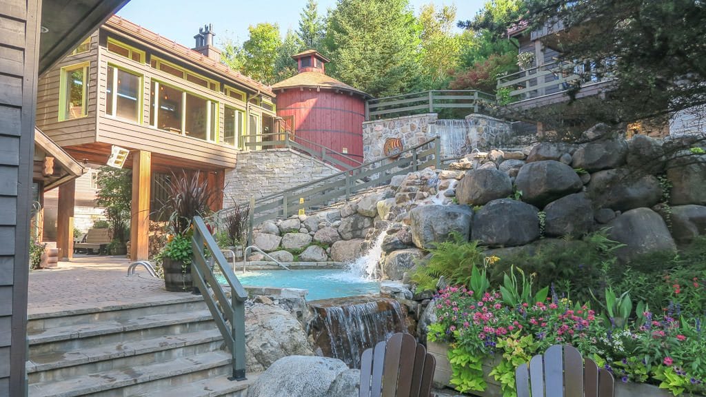 a portion of the beautiful scandinave spa in mont-tremblant