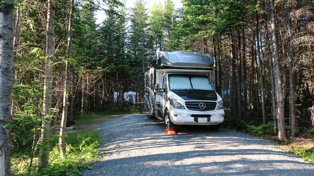 rv camping in the forest