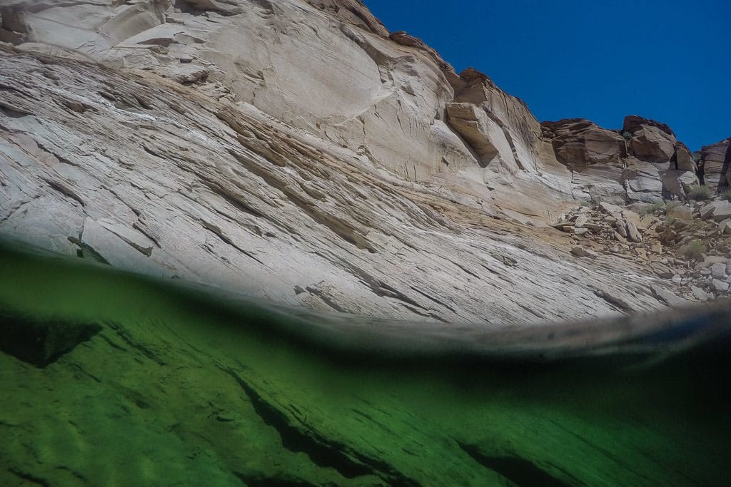 Lake Powell rocks and clear water