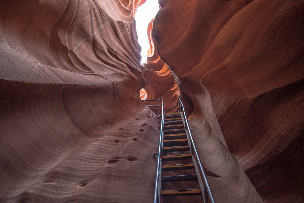Photo of stairs/ladder going up the canyon in Lower Antelope Canyon Tour with Ken's Tours