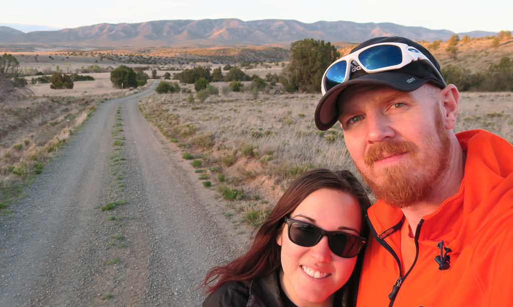 Brooke and Buddy on a trail near the Fort Stanton-Snowey River Cave National Forest