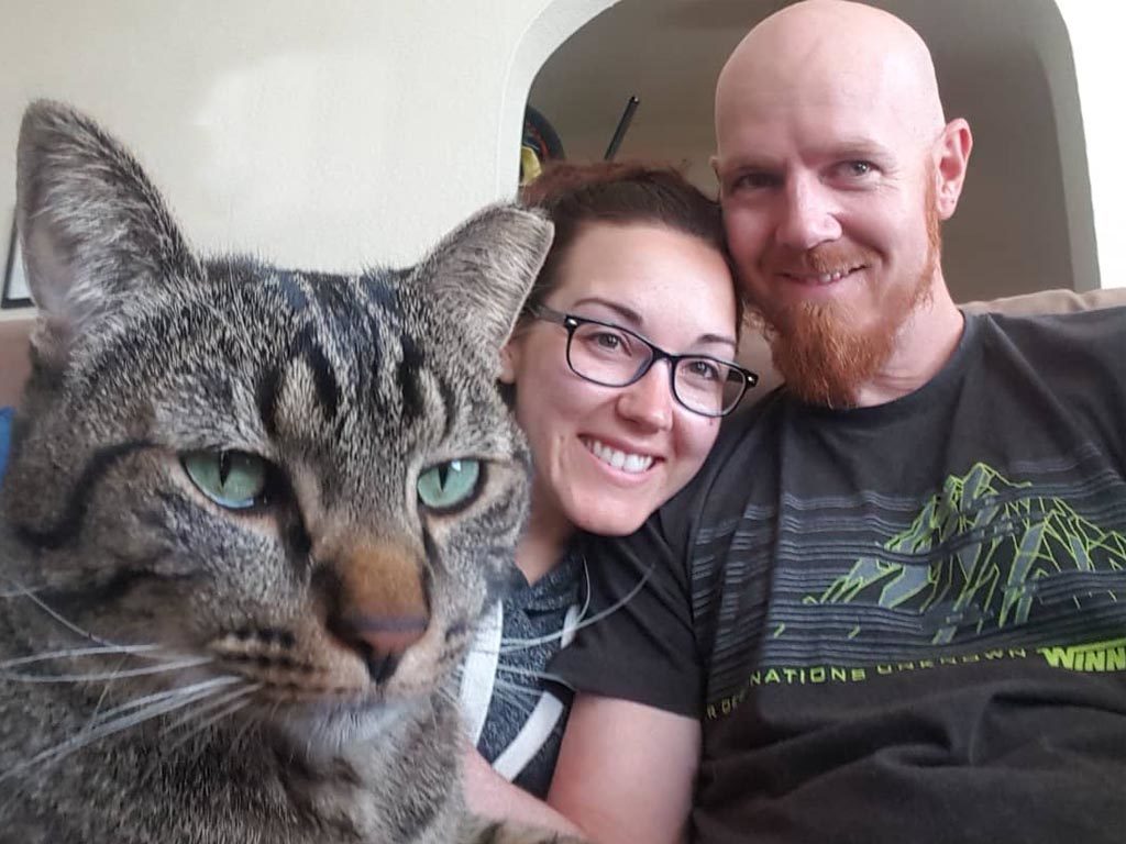 selfie with a cat while pet sitting through trusted houseitters