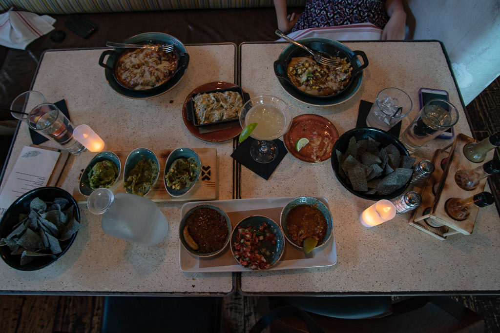 A table full of delicious food from Kachina Southwestern Grill