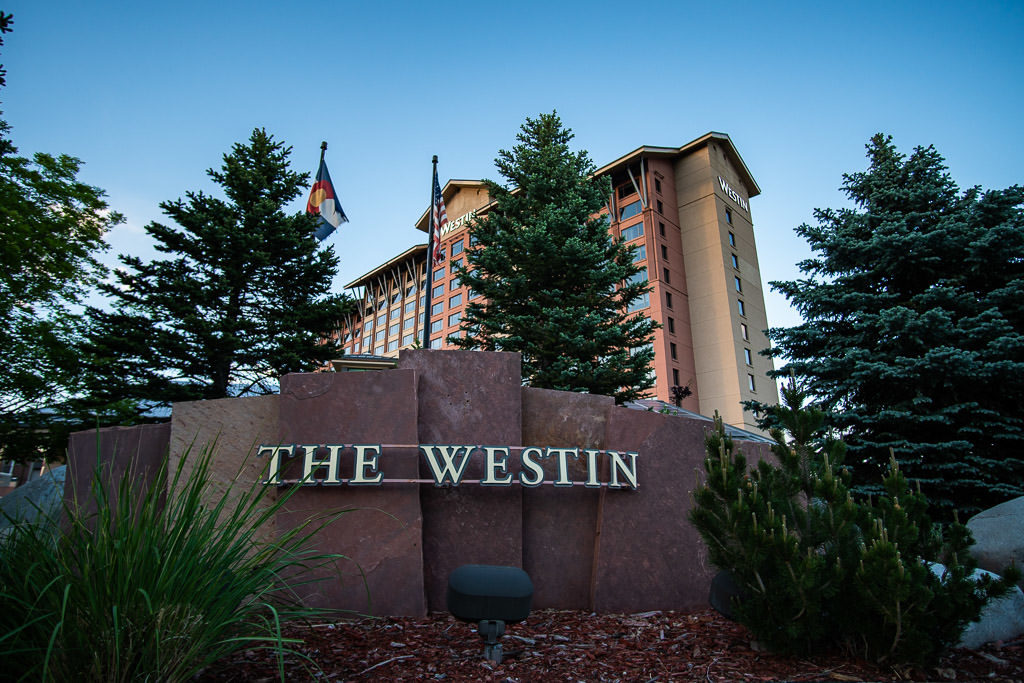 Outside of the Westin Hotel in westminster, a perfect base for a Colorado Vacation