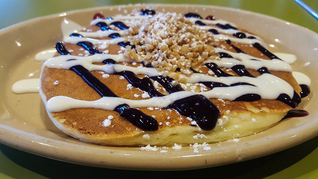 Delicious Blueberry Danish pancakes at snooze