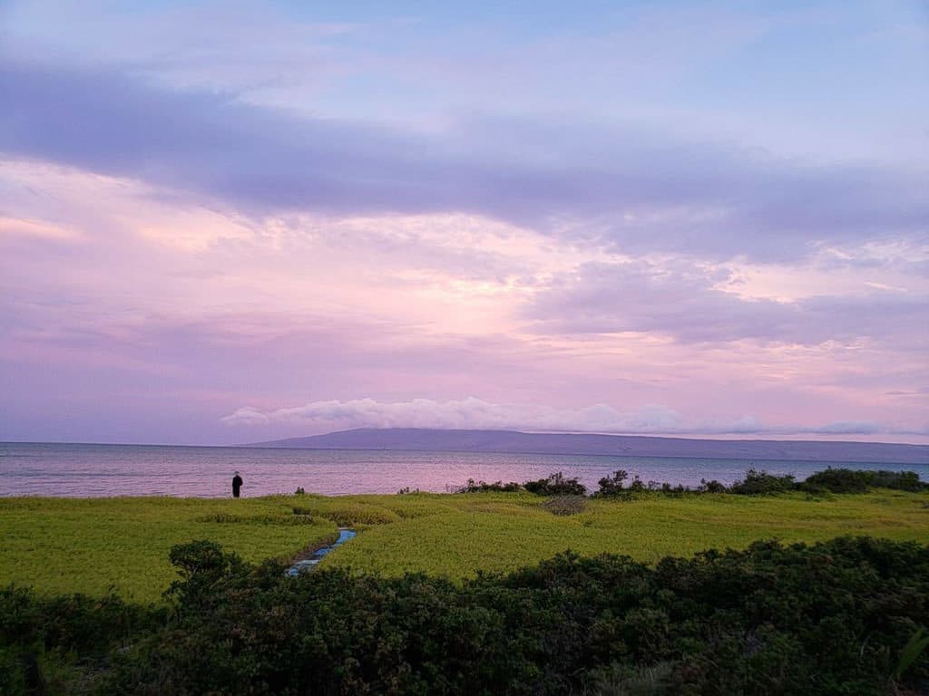 fishing at sunset in molokai