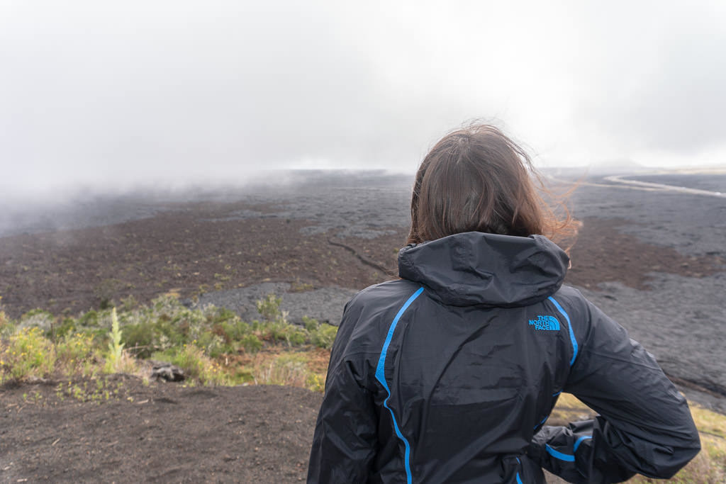 looking out over lava field near mauna kea