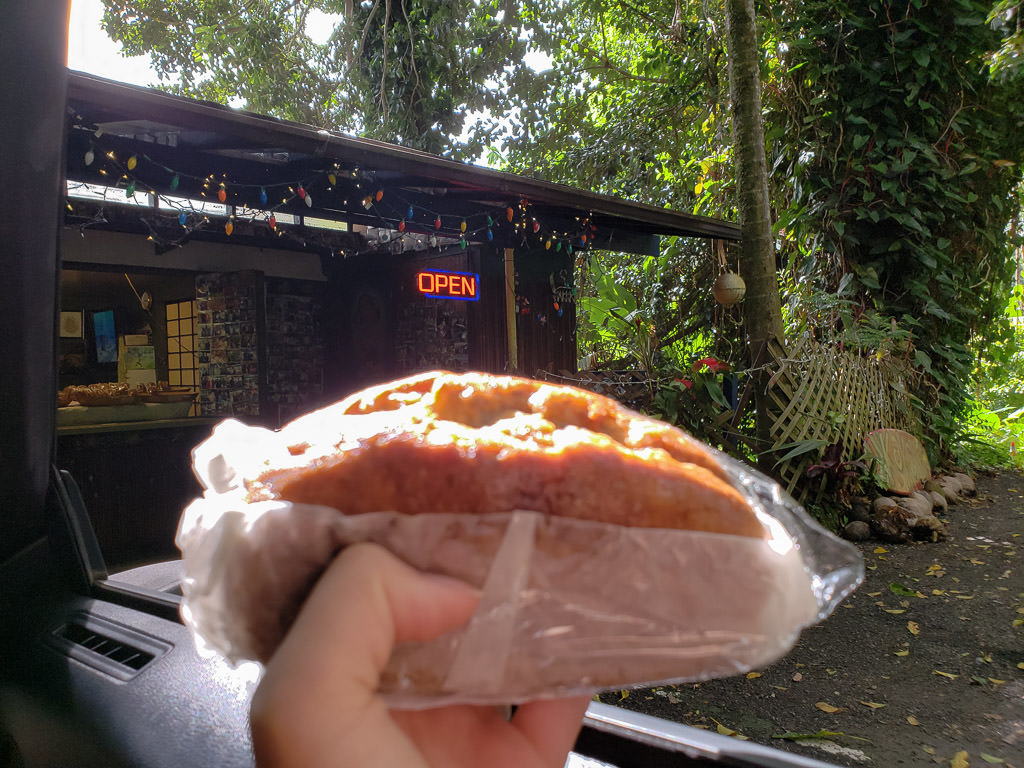 Delicious banana bread at the only shop opened on our drive on Road to Hana