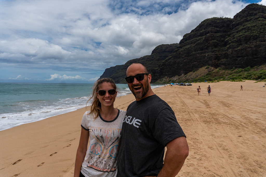 couple on kauai beach
