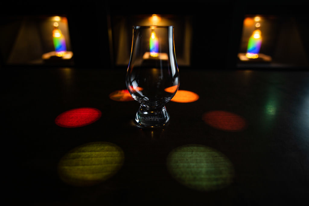 artsy shot of whisky tasting in scotch whisky experience in Edinburgh Scotland
