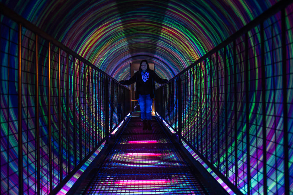 swirling color walkway at camera obscura in Edinburgh Scotland