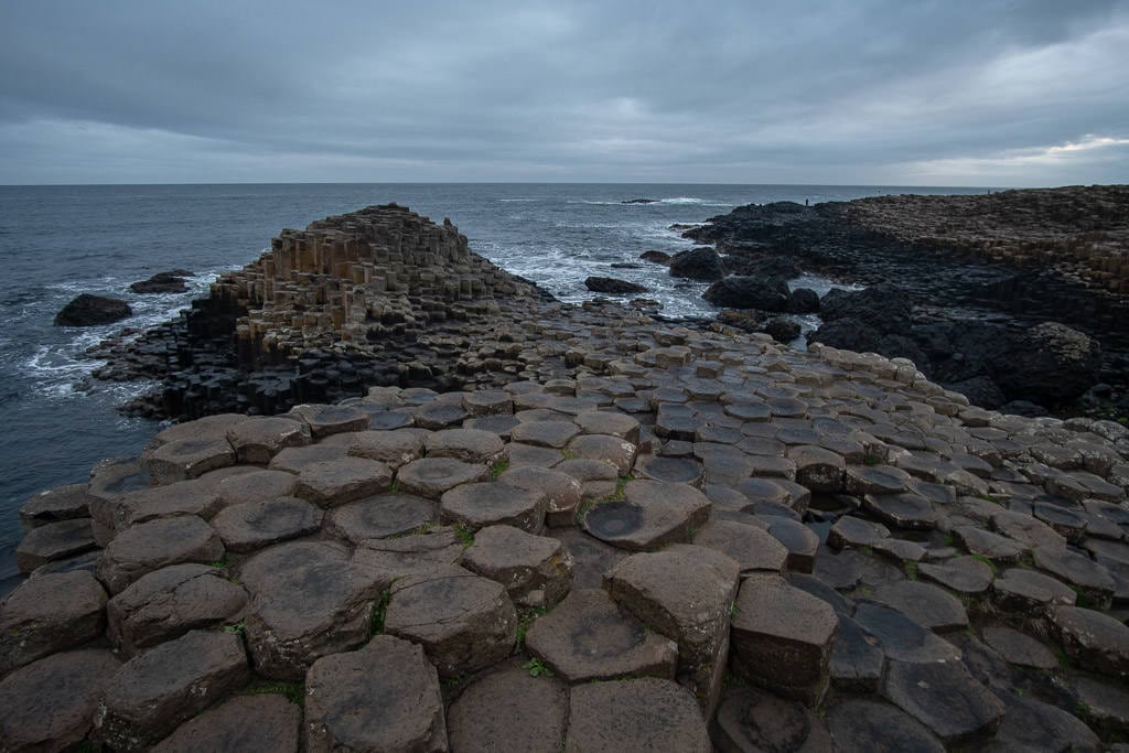 The volcanic rock formations at Giant's Causeway