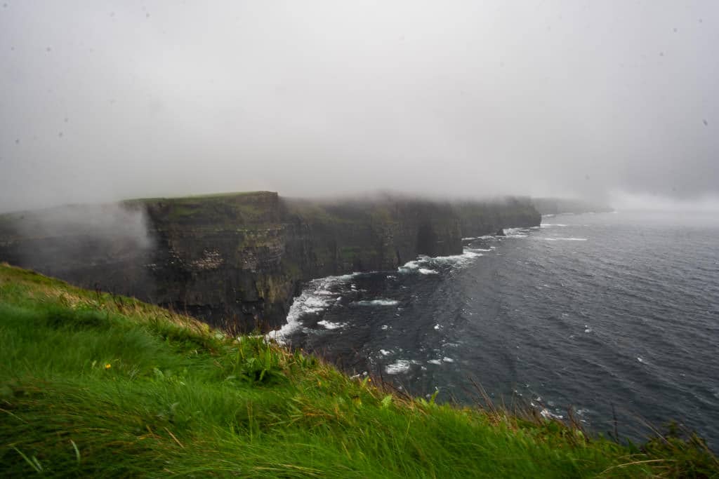 A partial view of the Cliffs of Moher we got when the thick fog cleared up for a couple minutes