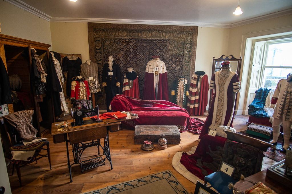 Room with some of the old royal garments in it