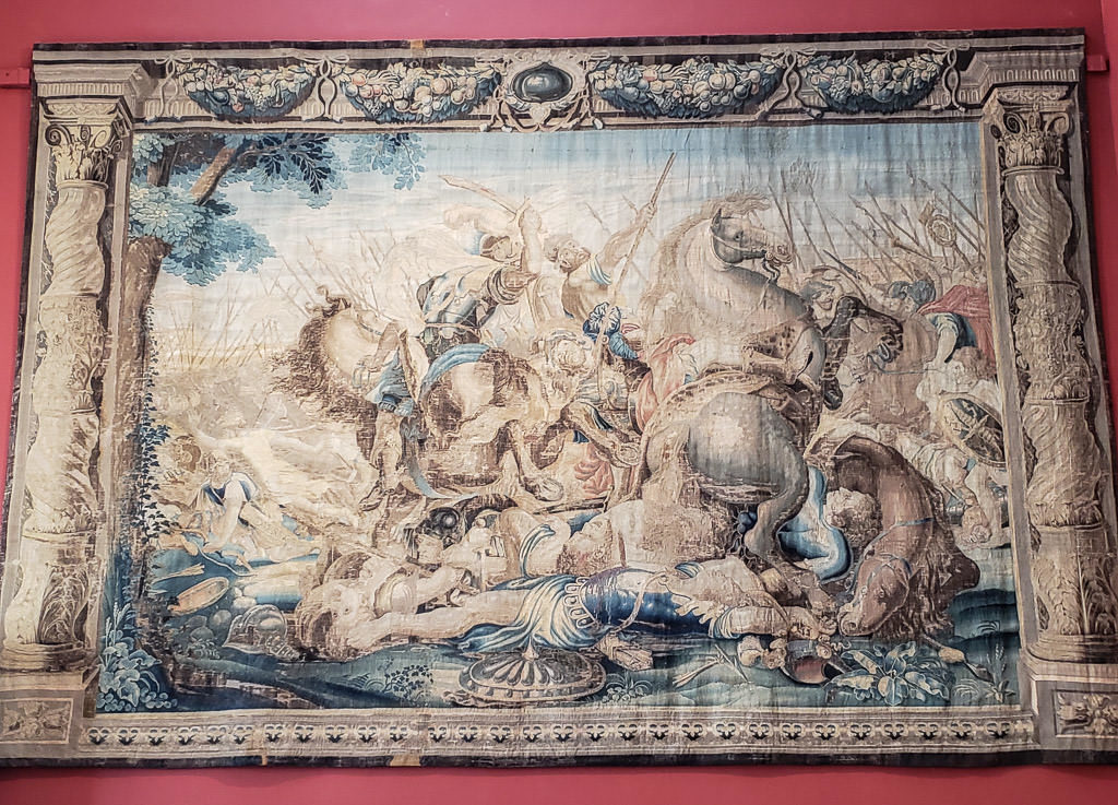 One of the many very details and large tapestries hanging on the walls throughout Kilkenny Castle