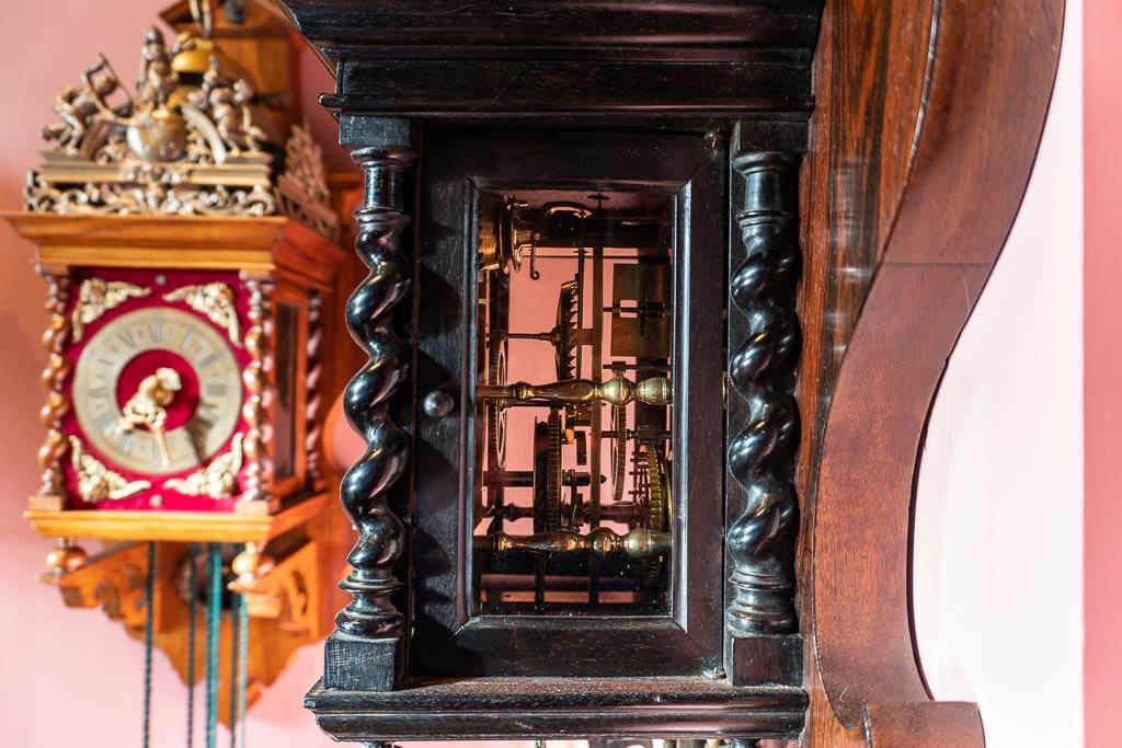 inside of a clock at The Zaanse Time Museum on a day trip to zaanse schans