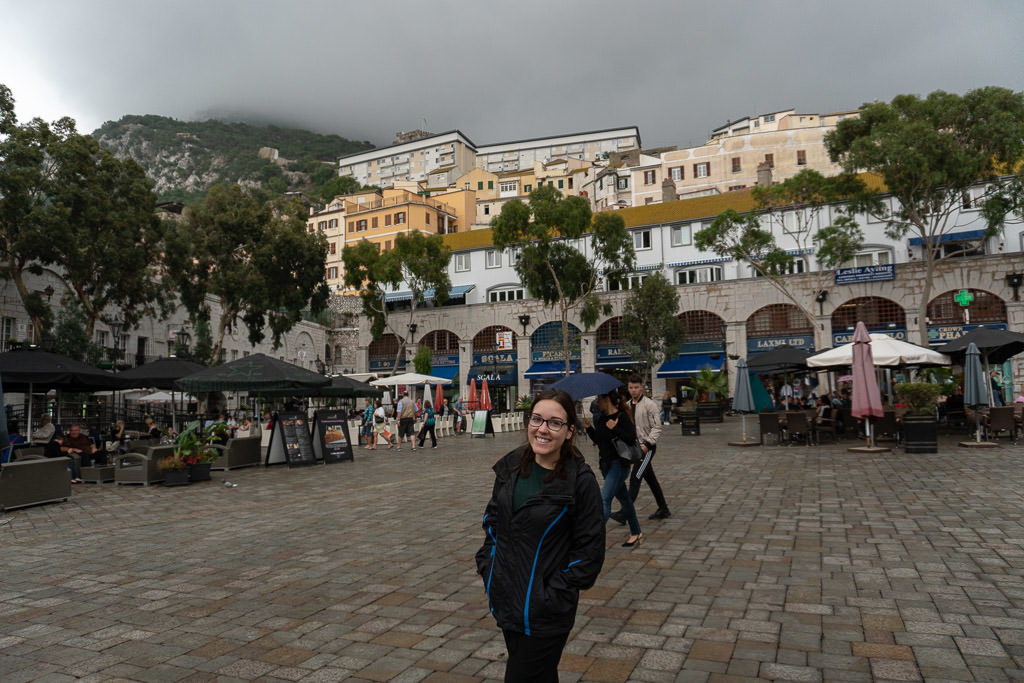 downtown eating area on day trip to gibraltar