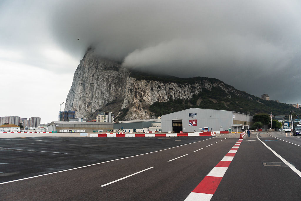 walking across landing strip in gibraltar