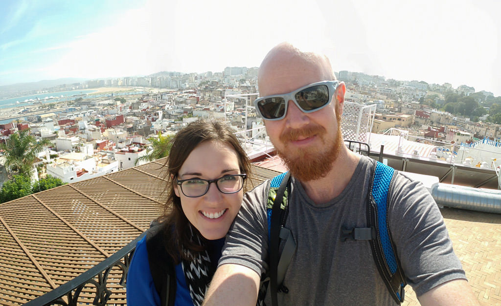 rooftop selfie in tangier on day trip to Morocco tour