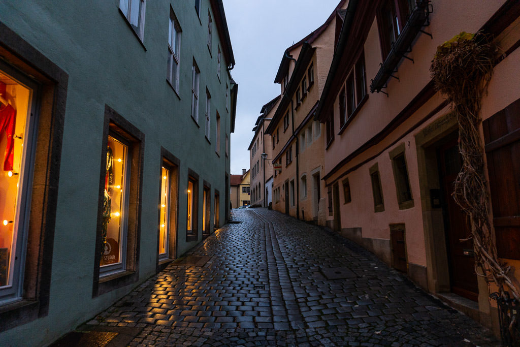 city street in rothenburg germany