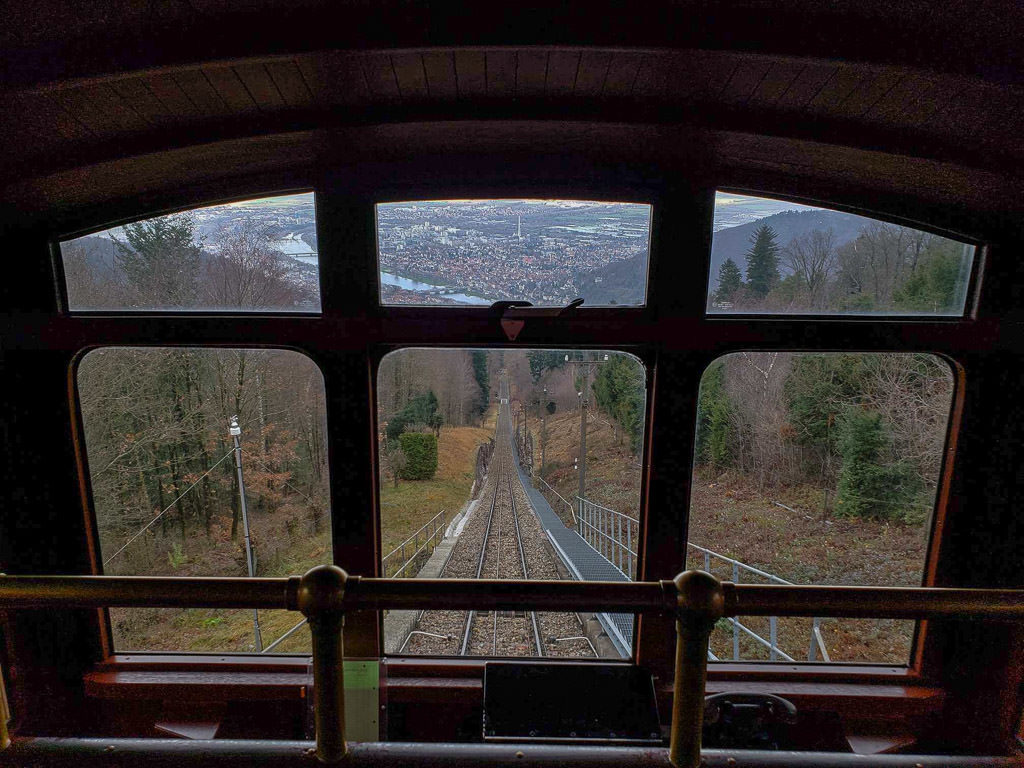 funicular to heidelberg castle ruins in germany