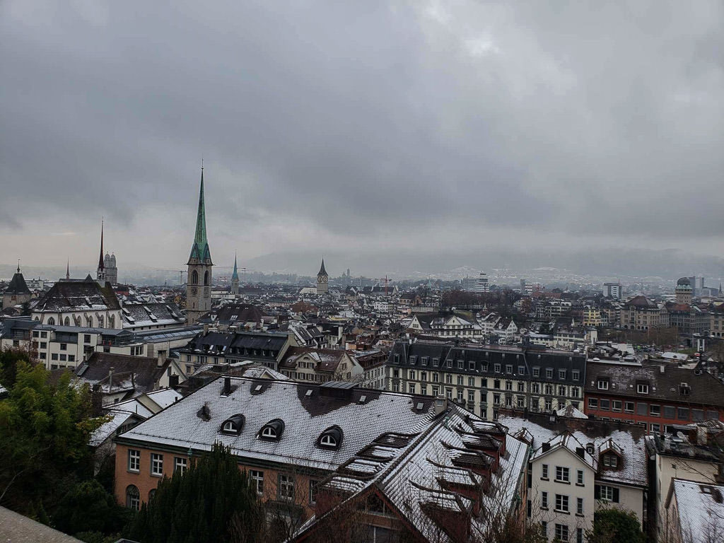 zurich views dusted in snow