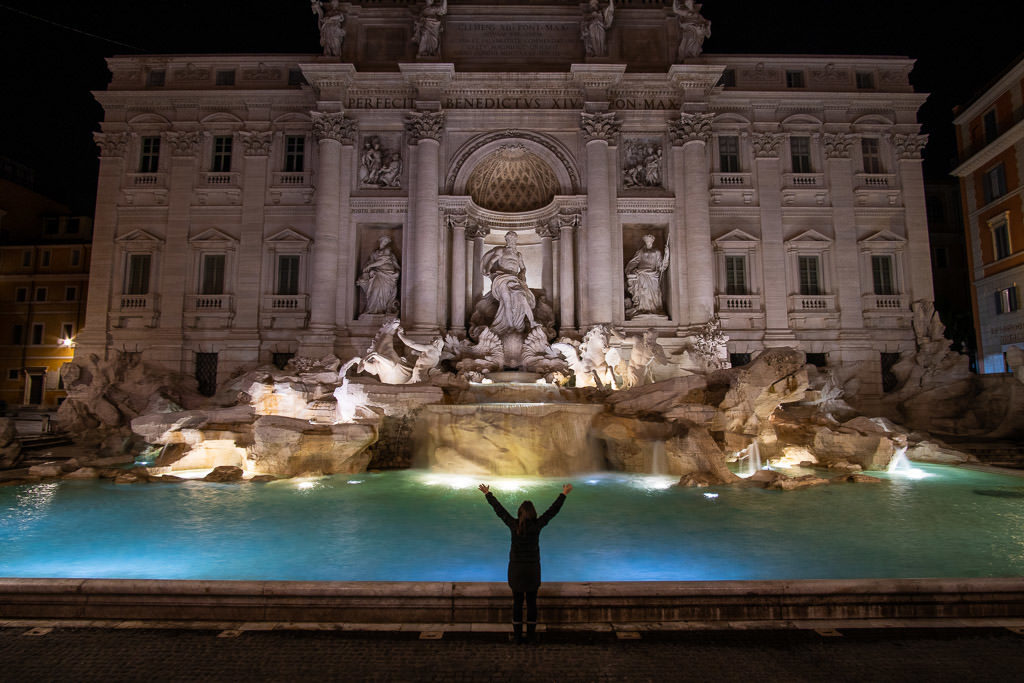 first trip to Rome Italy - trevi fountain
