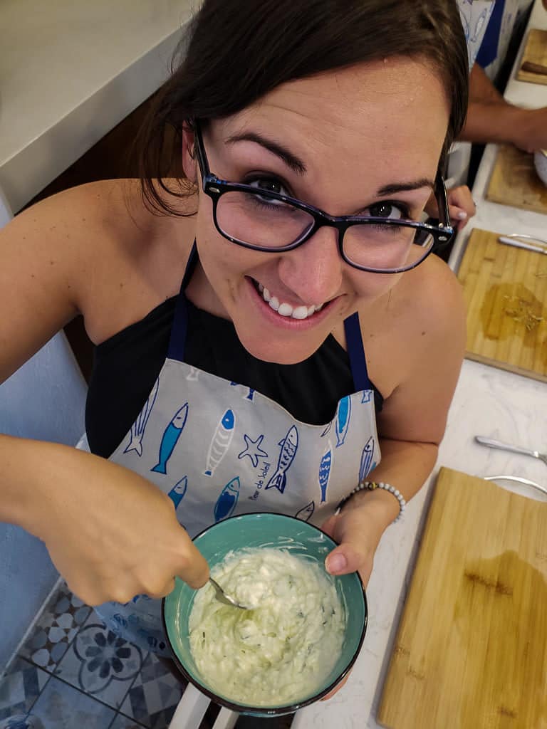 tzatziki- petra kouzina greek cooking class santorini